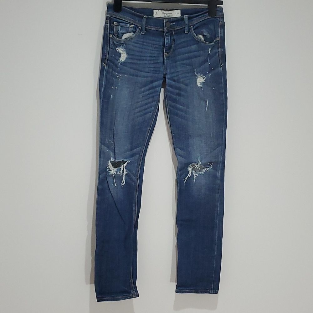 abercrombie & Fitch 26x31 perfect stretch size 2 medium tint straight leg jean